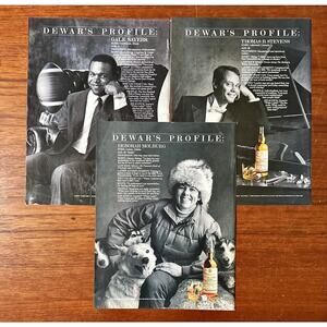 3 Lot 1986 Print Ads Dewar's Profiles Scotch Whiskey Sayers